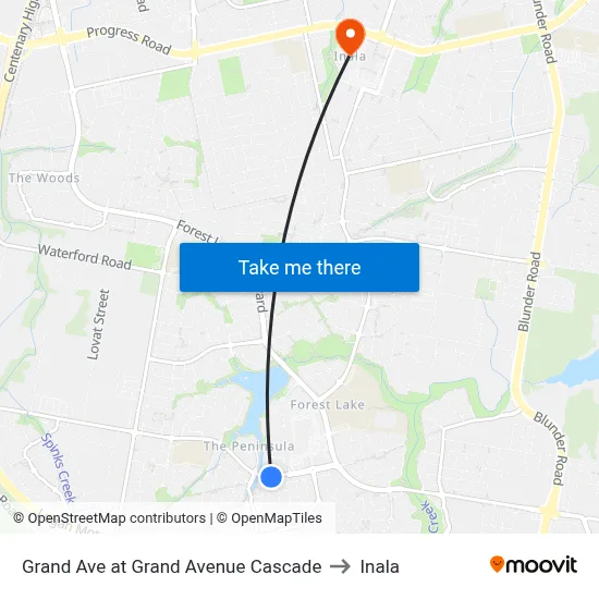 Grand Ave at Grand Avenue Cascade to Inala map