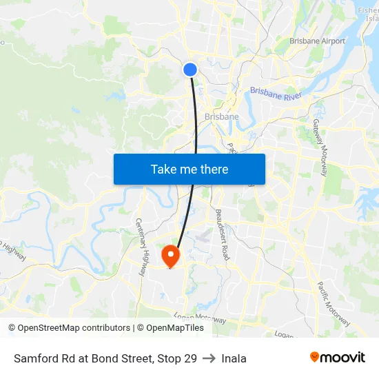 Samford Rd at Bond Street, Stop 29 to Inala map