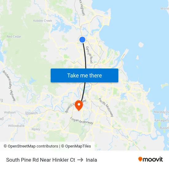 South Pine Rd Near Hinkler Ct to Inala map