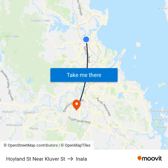 Hoyland St Near Kluver St to Inala map