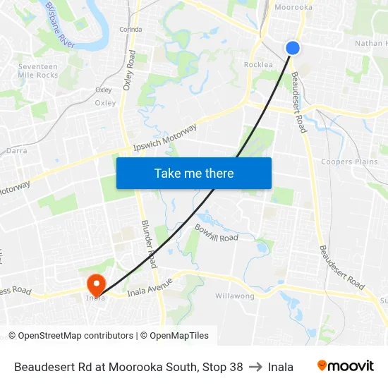 Beaudesert Rd at Moorooka South, Stop 38 to Inala map