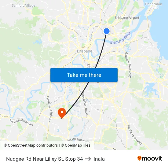 Nudgee Rd Near Lilley St, Stop 34 to Inala map