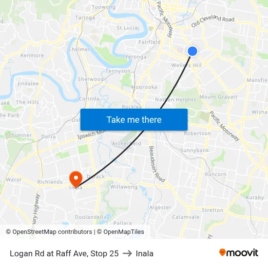 Logan Rd at Raff Ave, Stop 25 to Inala map