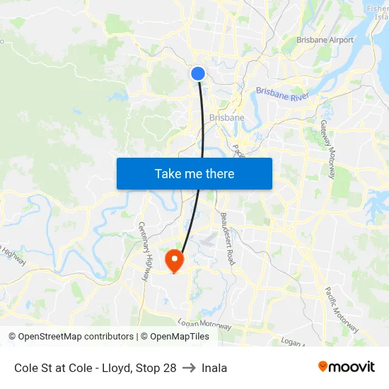 Cole St at Cole - Lloyd, Stop 28 to Inala map