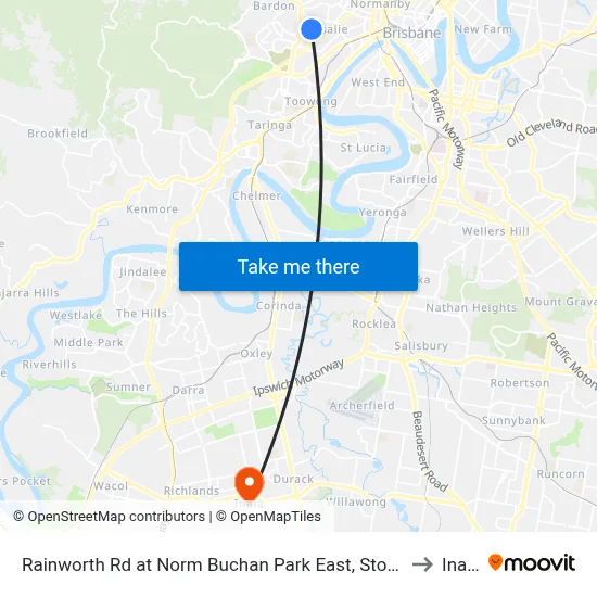 Rainworth Rd at Norm Buchan Park East, Stop 12 to Inala map