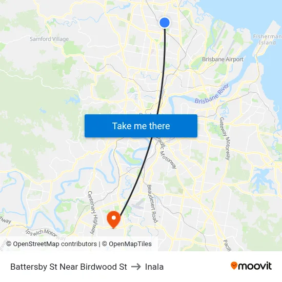 Battersby St Near Birdwood St to Inala map