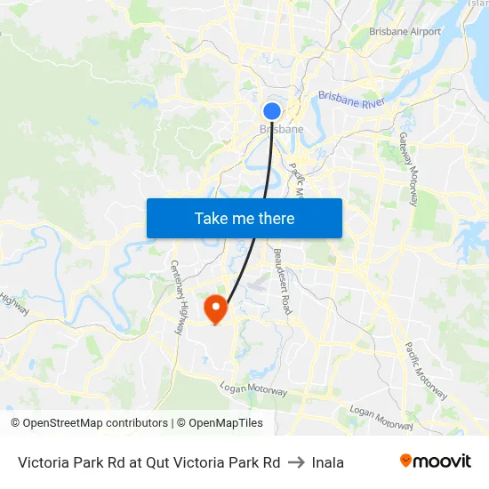 Victoria Park Rd at Qut Victoria Park Rd to Inala map
