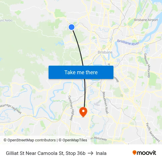 Gilliat St Near Camoola St, Stop 36b to Inala map