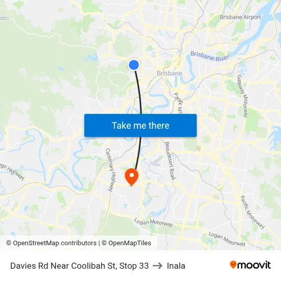 Davies Rd Near Coolibah St, Stop 33 to Inala map