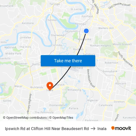 Ipswich Rd at Clifton Hill Near Beaudesert Rd to Inala map