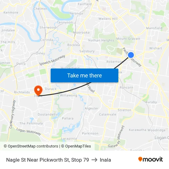 Nagle St Near Pickworth St, Stop 79 to Inala map