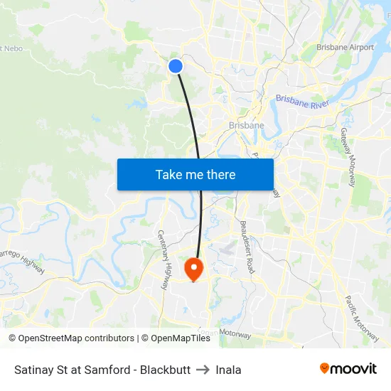 Satinay St at Samford - Blackbutt to Inala map