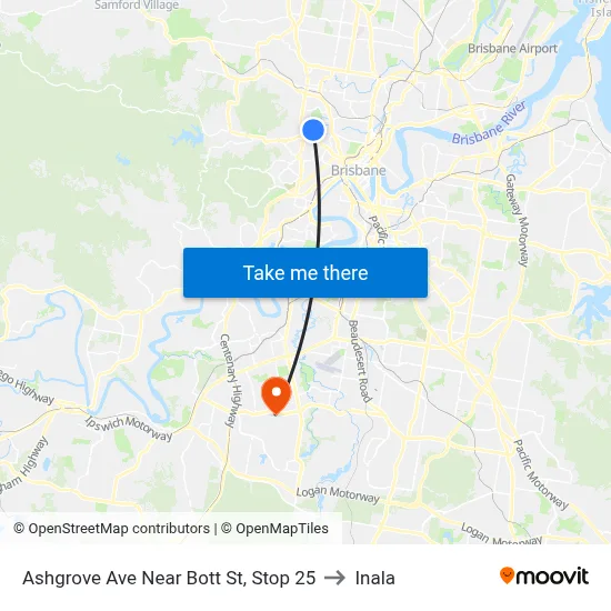 Ashgrove Ave Near Bott St, Stop 25 to Inala map