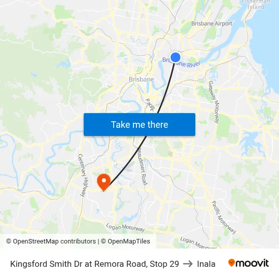 Kingsford Smith Dr at Remora Road, Stop 29 to Inala map