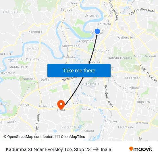 Kadumba St Near Eversley Tce, Stop 23 to Inala map