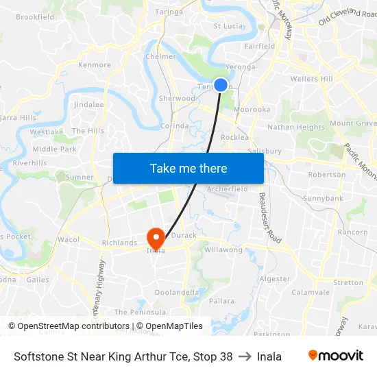 Softstone St Near King Arthur Tce, Stop 38 to Inala map