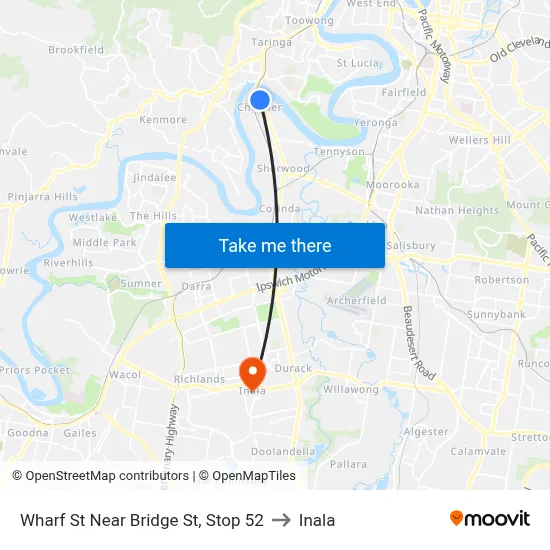 Wharf St Near Bridge St, Stop 52 to Inala map