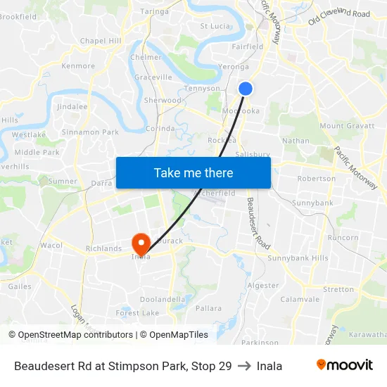 Beaudesert Rd at Stimpson Park, Stop 29 to Inala map