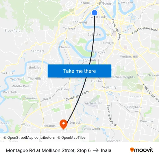 Montague Rd at Mollison Street, Stop 6 to Inala map