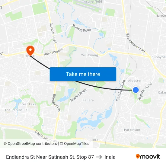 Endiandra St Near Satinash St, Stop 87 to Inala map