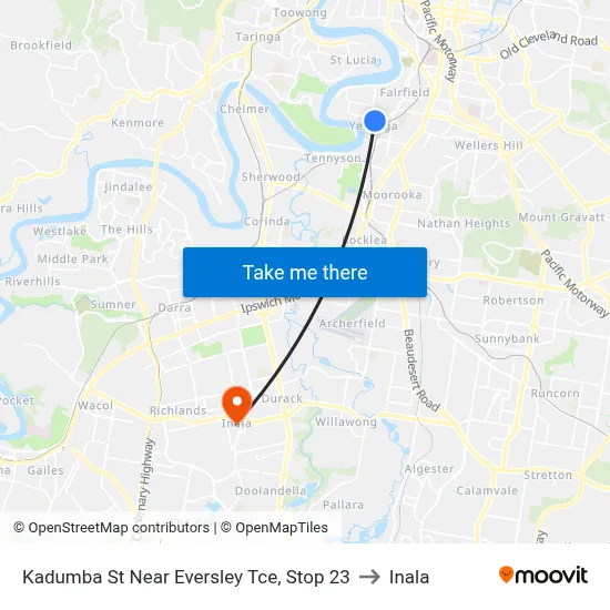 Kadumba St Near Eversley Tce, Stop 23 to Inala map