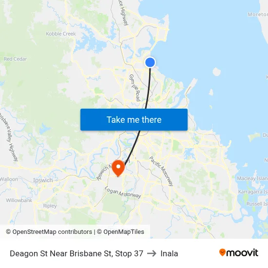 Deagon St Near Brisbane St, Stop 37 to Inala map