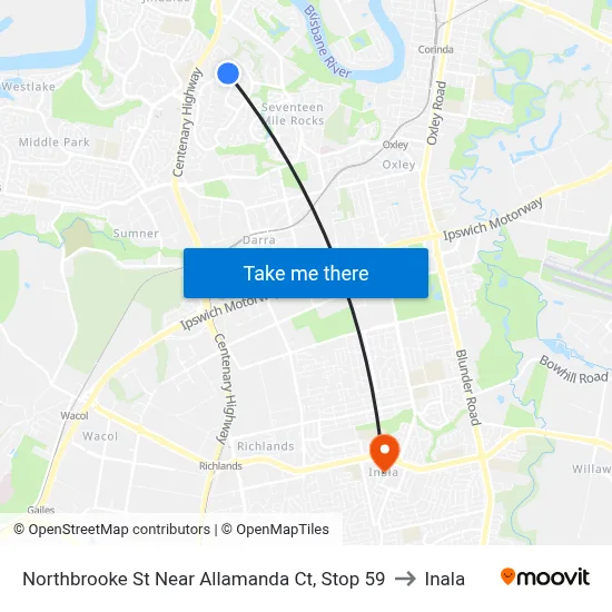 Northbrooke St Near Allamanda Ct, Stop 59 to Inala map