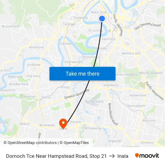 Dornoch Tce Near Hampstead Road, Stop 21 to Inala map