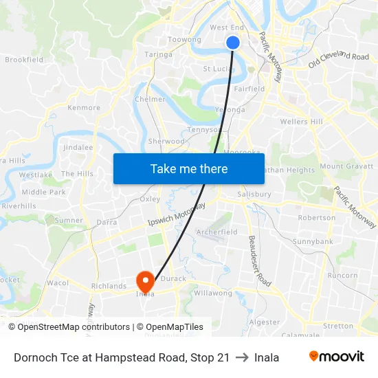 Dornoch Tce at Hampstead Road, Stop 21 to Inala map