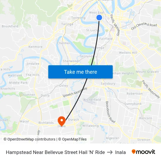 Hampstead Near Bellevue Street Hail 'N' Ride to Inala map