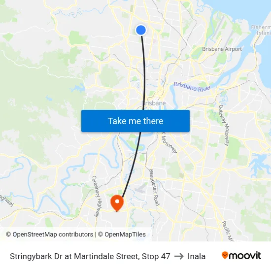 Stringybark Dr at Martindale Street, Stop 47 to Inala map