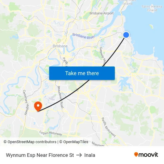 Wynnum Esp Near Florence St to Inala map