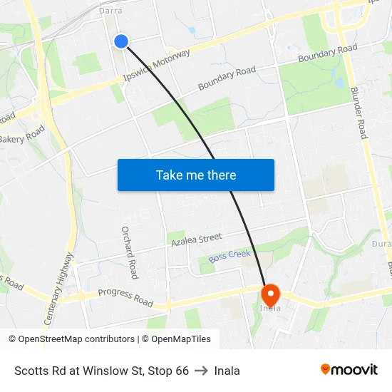Scotts Rd at Winslow St, Stop 66 to Inala map