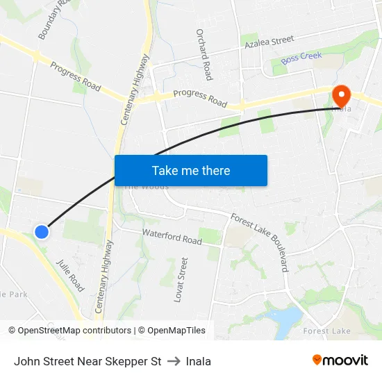 John Street Near Skepper St to Inala map