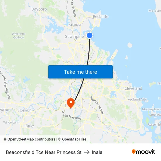 Beaconsfield Tce Near Princess St to Inala map