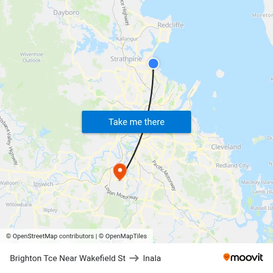 Brighton Tce Near Wakefield St to Inala map