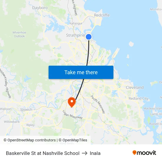 Baskerville St at Nashville School to Inala map
