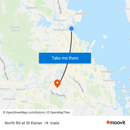 North Rd at St Kieran to Inala map
