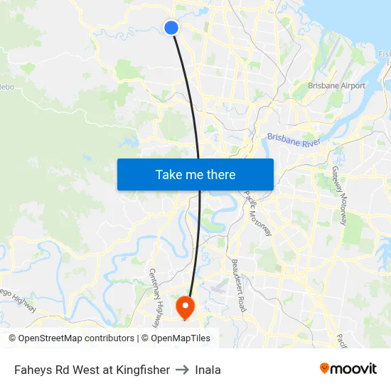Faheys Rd West at Kingfisher to Inala map
