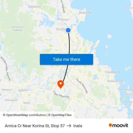 Arnica Cr Near Korina St, Stop 57 to Inala map