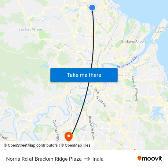 Norris Rd at Bracken Ridge Plaza to Inala map