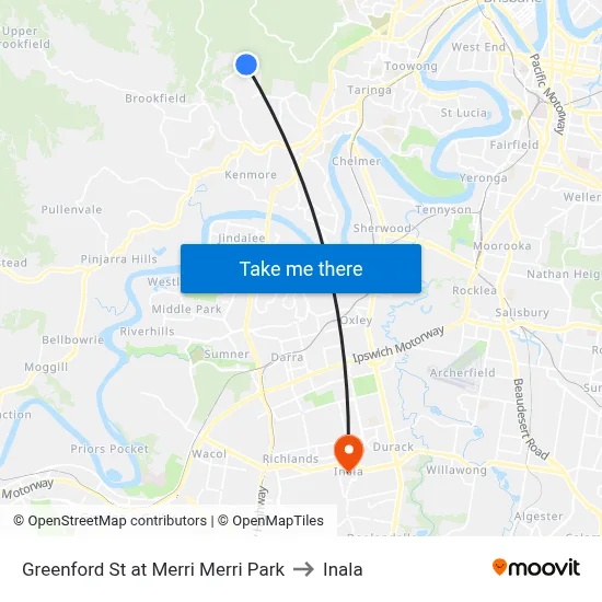 Greenford St at Merri Merri Park to Inala map