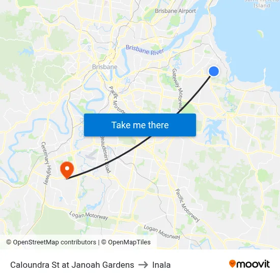 Caloundra St at Janoah Gardens to Inala map