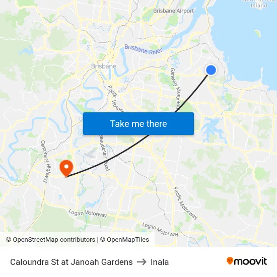 Caloundra St at Janoah Gardens to Inala map