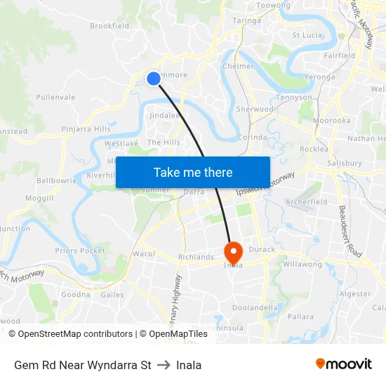 Gem Rd Near Wyndarra St to Inala map