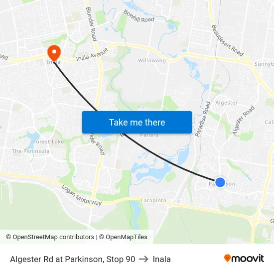 Algester Rd at Parkinson, Stop 90 to Inala map