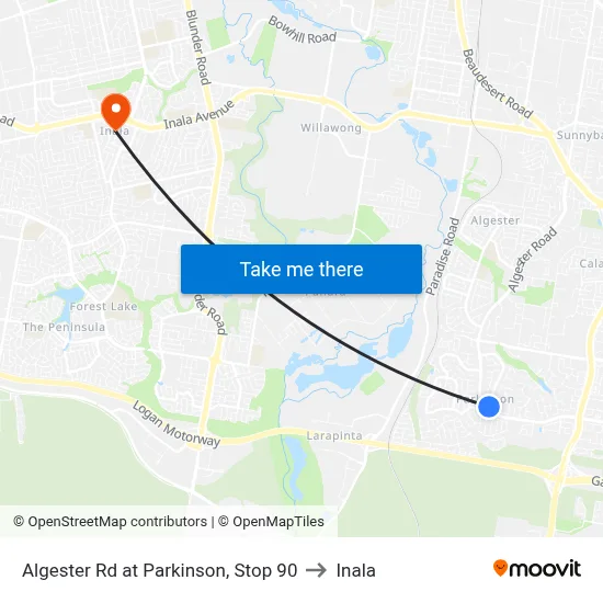 Algester Rd at Parkinson, Stop 90 to Inala map