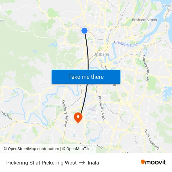 Pickering St at Pickering West to Inala map