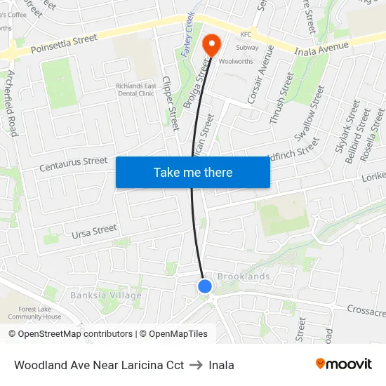Woodland Ave Near Laricina Cct to Inala map