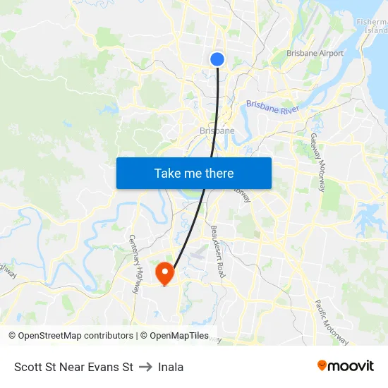 Scott St Near Evans St to Inala map